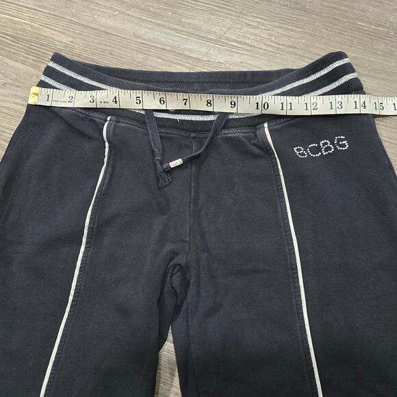 BCBG Maxazria Black & Silver Rhinestone Embellished Elastic Waist Pocket Pants - Picture 4 of 6